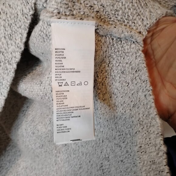 prAna Women's Grey Nolan Wool Mohair Cable Knit Pullover Tunic Sweater Size M - Picture 6 of 7